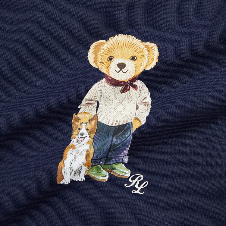 RALPH LAUREN Felpa blu navy Polo Bear bambini