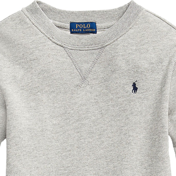 RALPH LAUREN Felpa grigia girocollo bambini