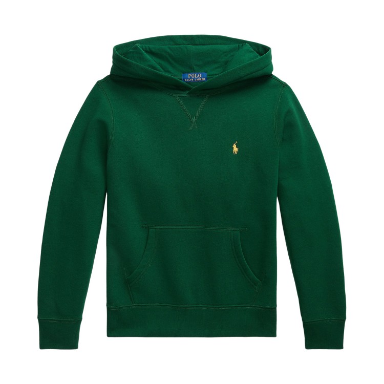 RALPH LAUREN Felpa verde con cappuccio bambini