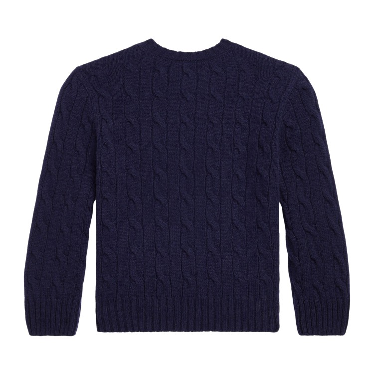 RALPH LAUREN Maglione blu navy a trecce bambini