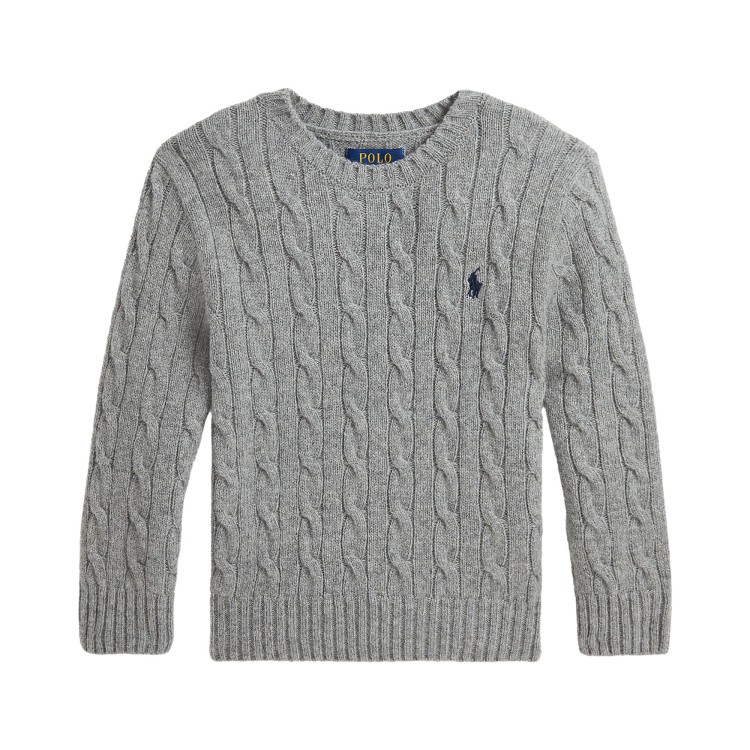 RALPH LAUREN Maglione grigio a trecce bambini