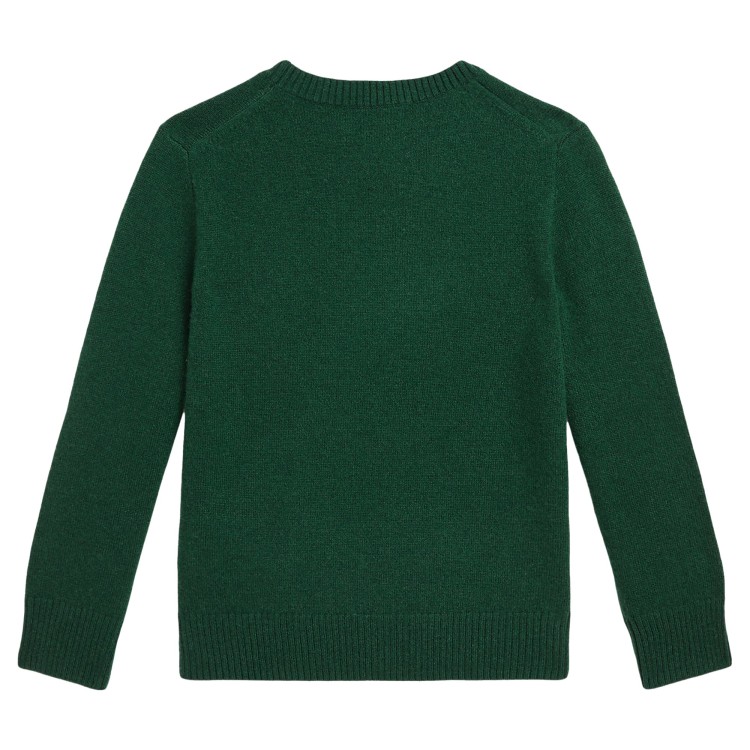 RALPH LAUREN Maglione verde girocollo bambini