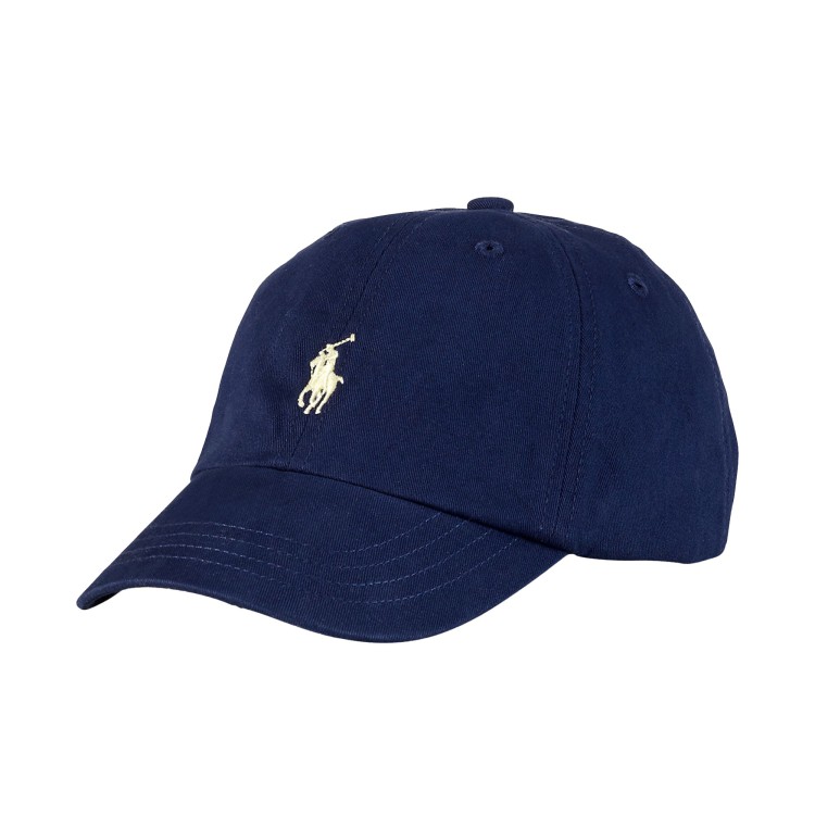 RALPH LAUREN Cappello blu navy con ricamo bambini