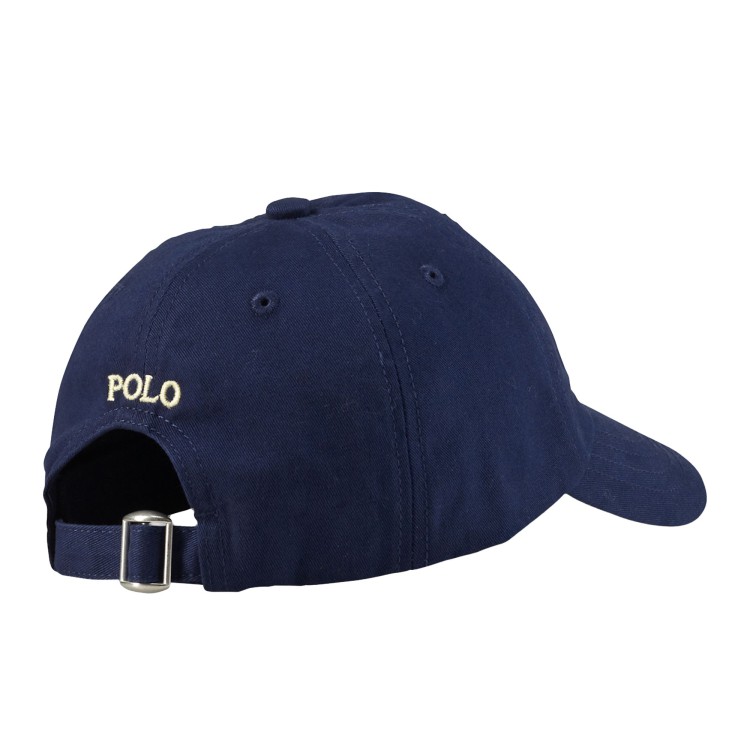 RALPH LAUREN Cappello blu navy con ricamo bambini