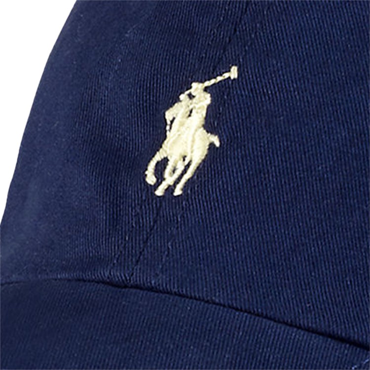 RALPH LAUREN Cappello blu navy con ricamo bambini