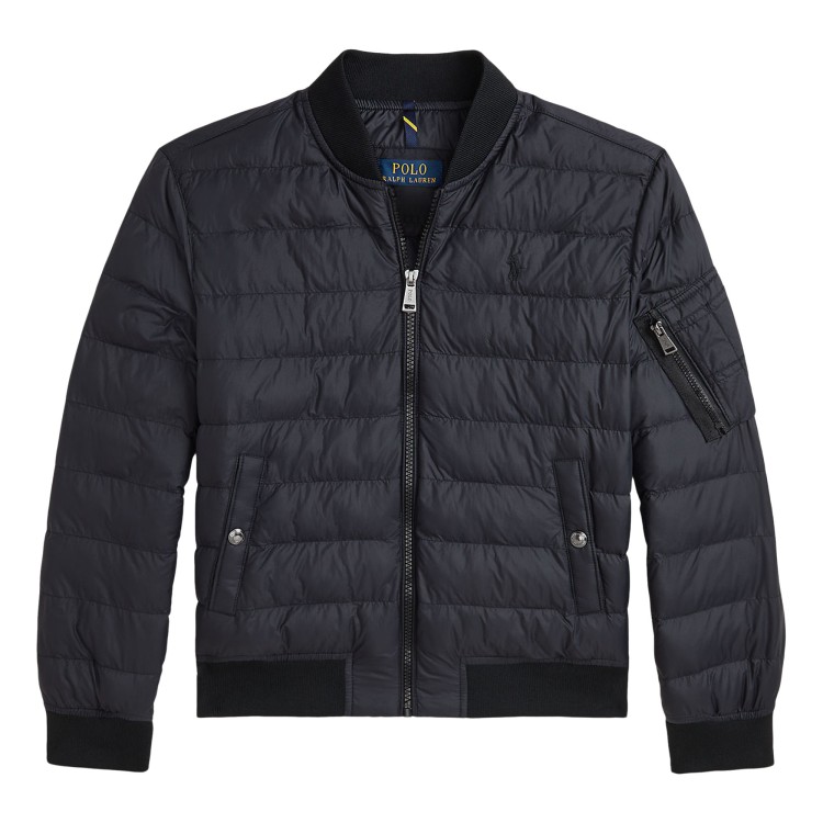 RALPH LAUREN Bomber imbottito trapuntato nero bambini