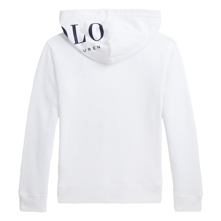 RALPH LAUREN LW SEASONAL LOGO SPA TERRY HOODIE.WHITE