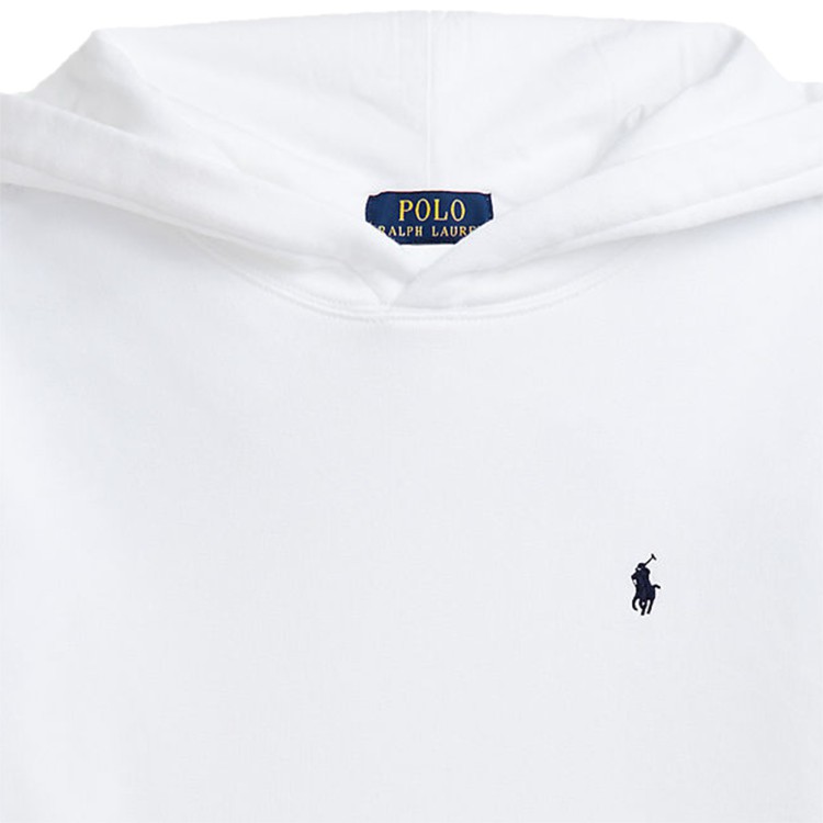 RALPH LAUREN LW SEASONAL LOGO SPA TERRY HOODIE.WHITE