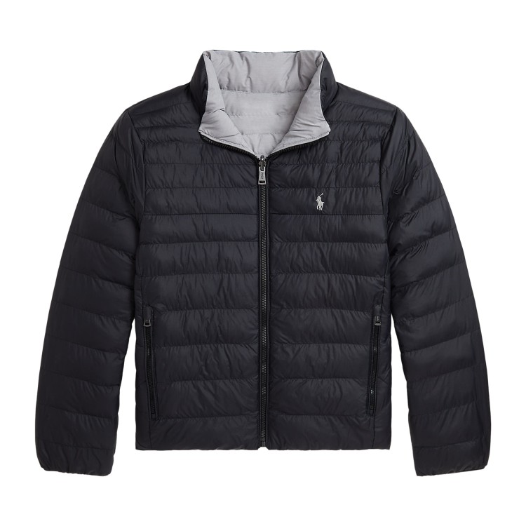 RALPH LAUREN P-LAYER 2 REVERSIBLE QUILTED JACKET POLO BLACK/LIGHT GREY HEATHER.BLACK