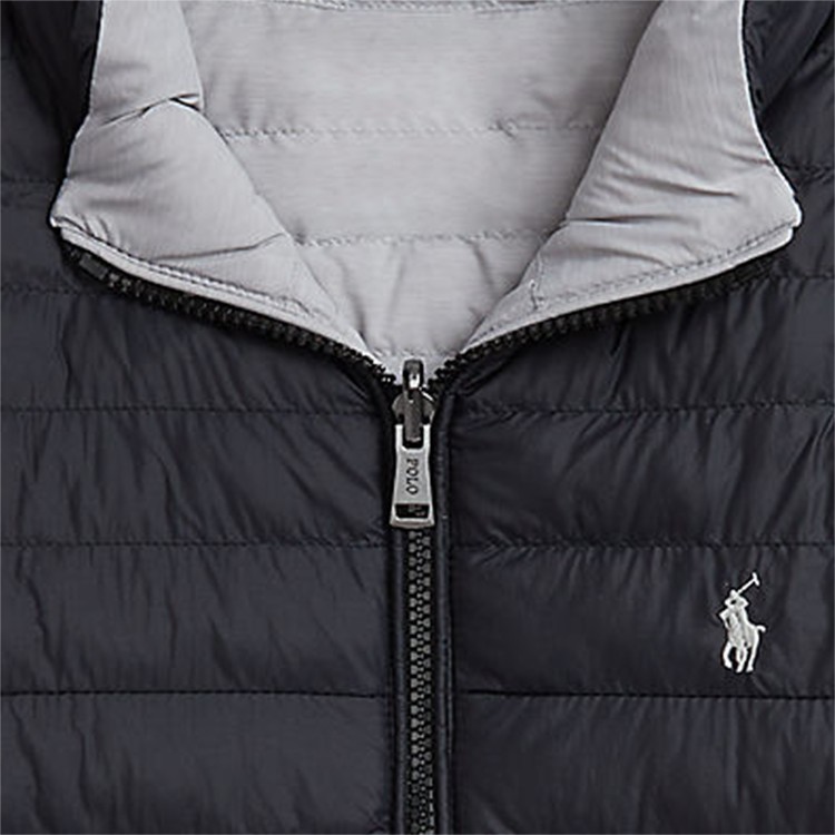 RALPH LAUREN P-LAYER 2 REVERSIBLE QUILTED JACKET POLO BLACK/LIGHT GREY HEATHER.BLACK