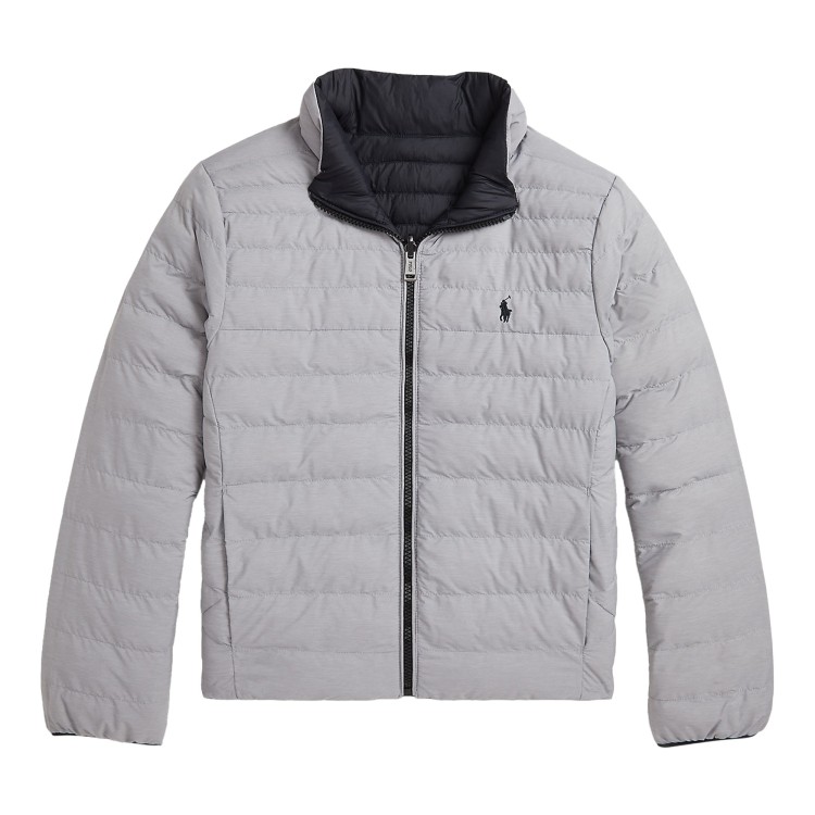 RALPH LAUREN P-LAYER 2 REVERSIBLE QUILTED JACKET POLO BLACK/LIGHT GREY HEATHER.BLACK