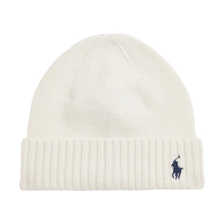 RALPH LAUREN Cappello bianco con ricamo bambini