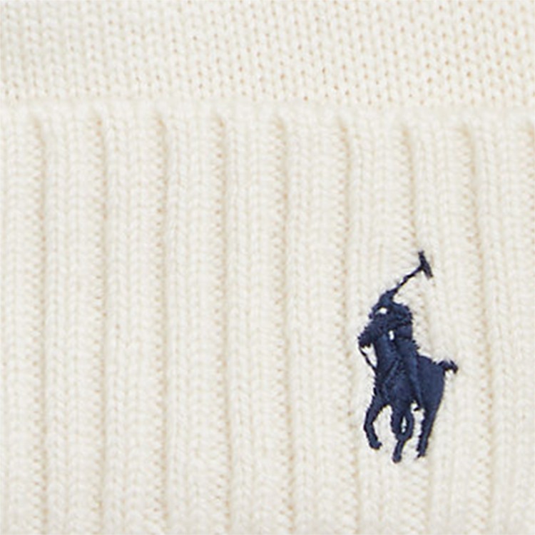 RALPH LAUREN Cappello bianco con ricamo bambini