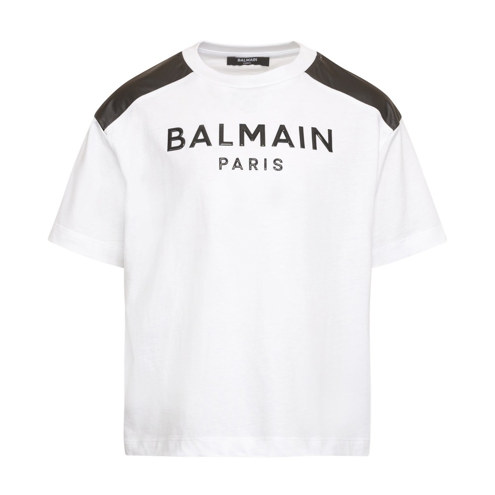 BALMAIN T-shirt bianca e...