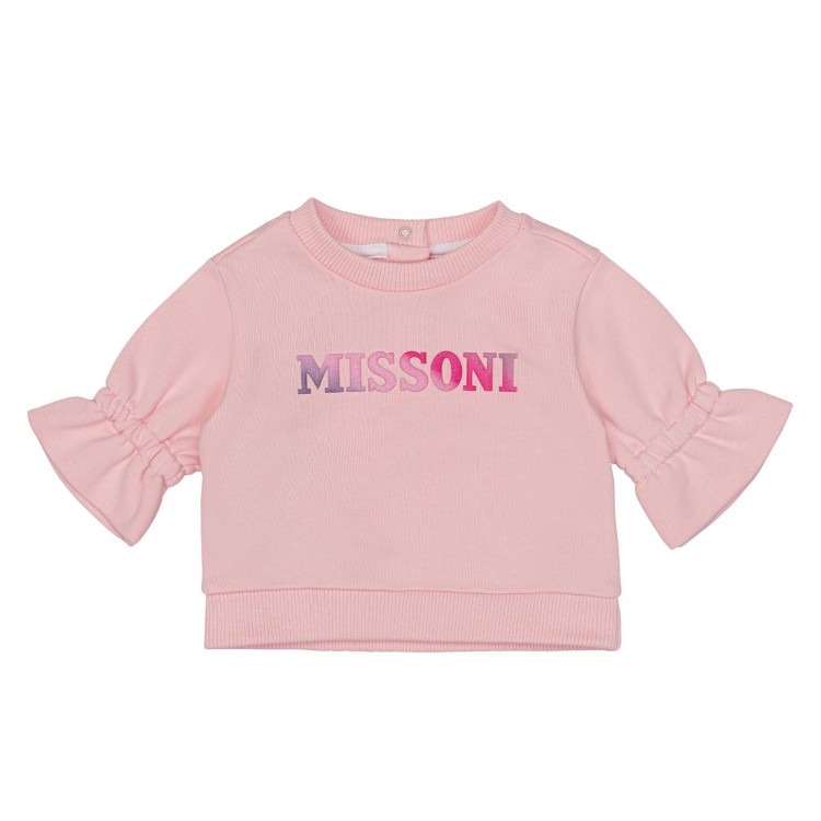 MISSONI Felpa rosa con logo per neonata