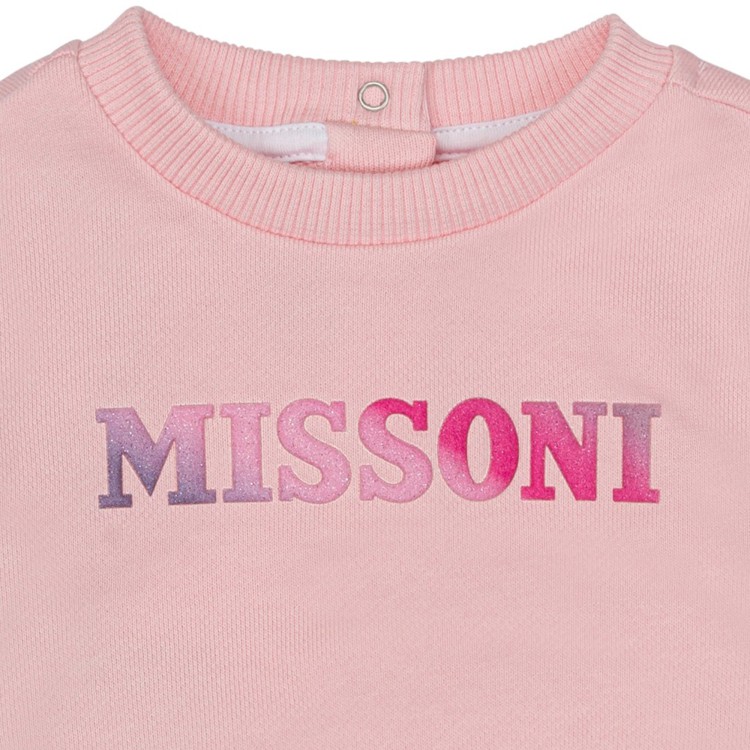 MISSONI Felpa rosa con logo per neonata