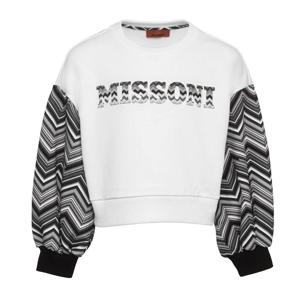 MISSONI Felpa bianca  con...