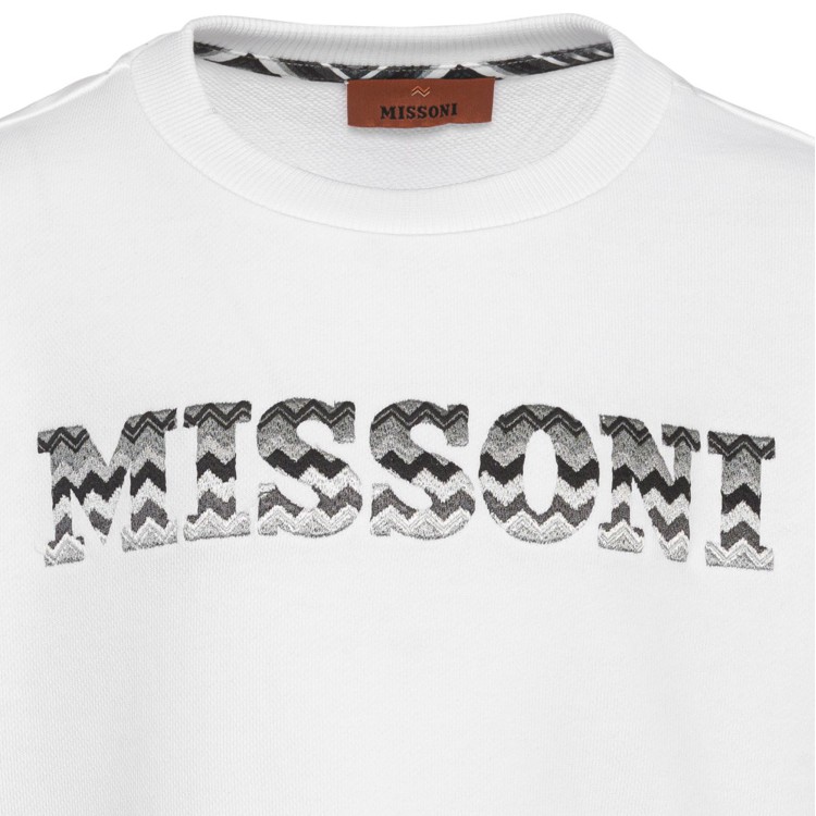 MISSONI Felpa bianca  con logo per bambina