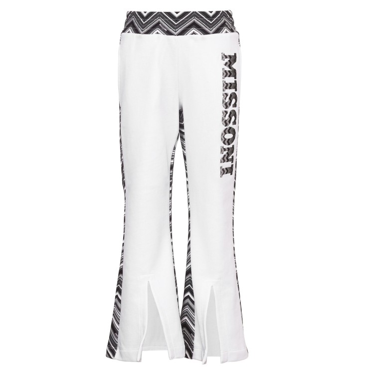 MISSONI Pantalone in felpa bianco nero per bambina