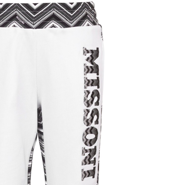 MISSONI Pantalone in felpa bianco nero per bambina