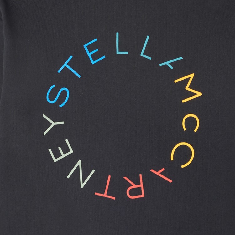 STELLA McCARTNEY Felpa nera con stampa multicolore bambini