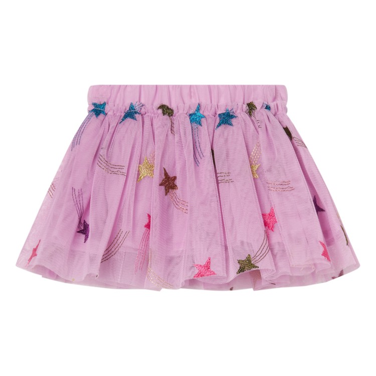 STELLA McCARTNEY Gonna in tulle rosa con ricami per neonata