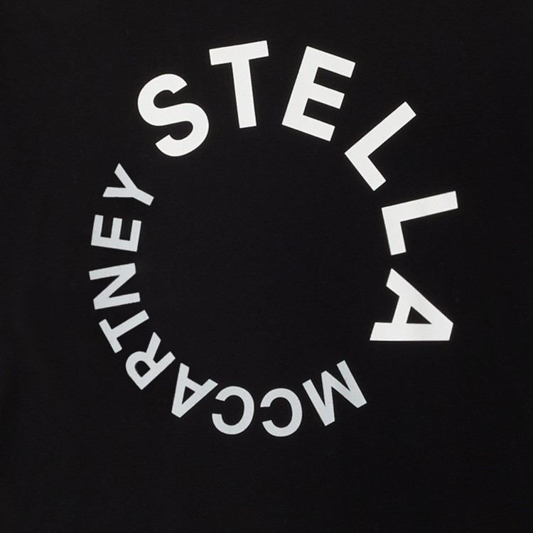 STELLA McCARTNEY T-shirt nera con stampa logo bambini