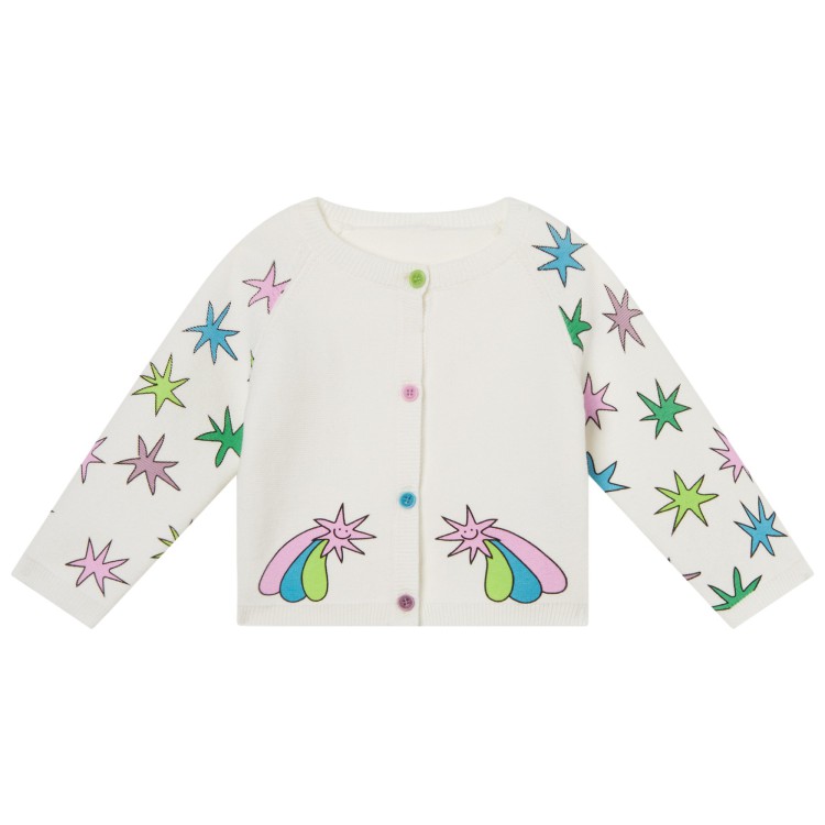 STELLA McCARTNEY Cardigan i caldo cotone con stelle per neonata