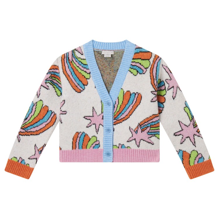 STELLA McCARTNEY Cardigan in lana fantasia multicolor per  bambina