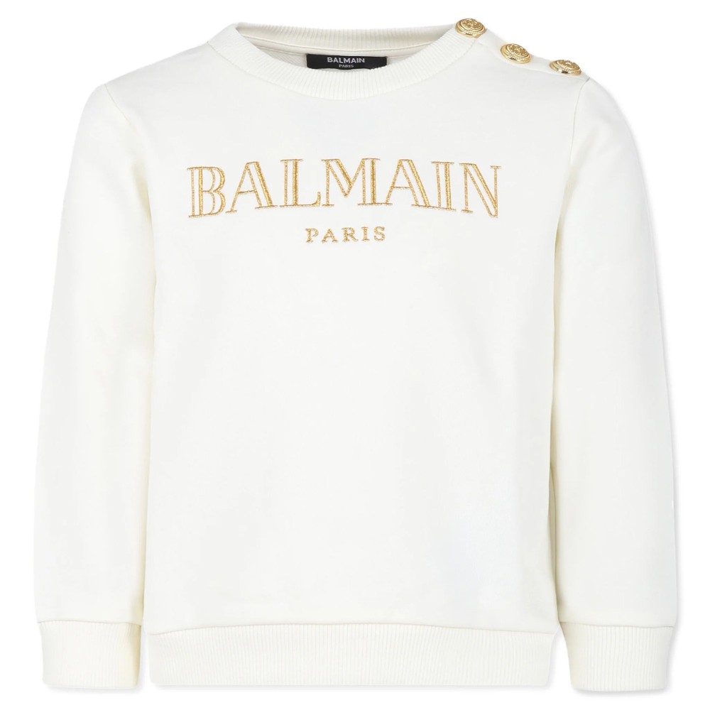 BALMAIN Felpa bianca con...