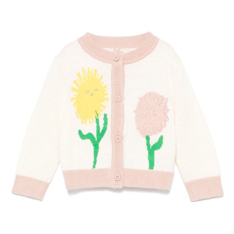 STELLA McCARTNEY Cardigan con ricamo a fiori neonata