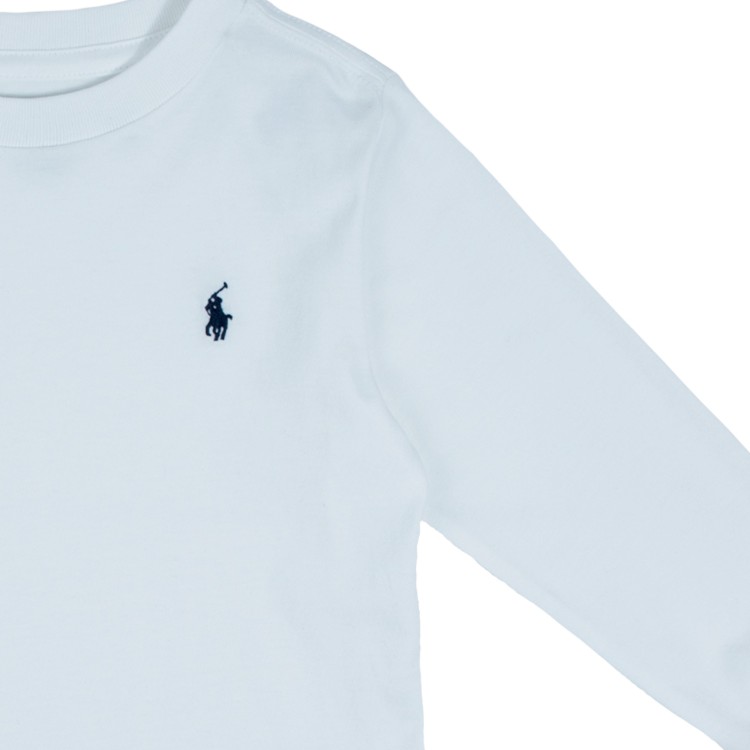 RALPH LAUREN T-shirt manica lunga bianca bambino