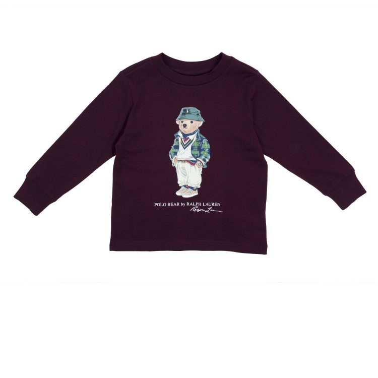 RALPH LAUREN T-shirt manica lunga stampata bordo' bambino