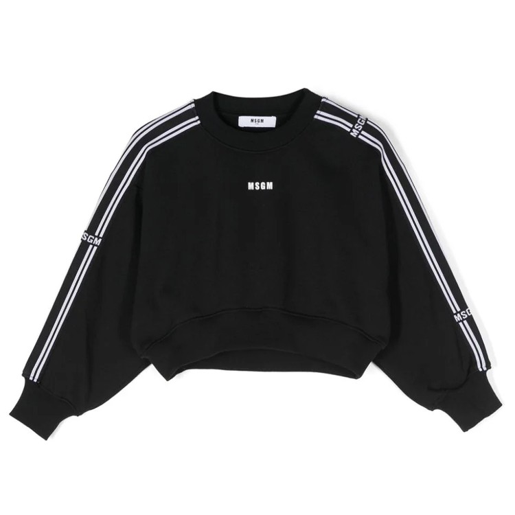 MSGM CROPPED SWEATSHIRT GIRL NERO/BLACK