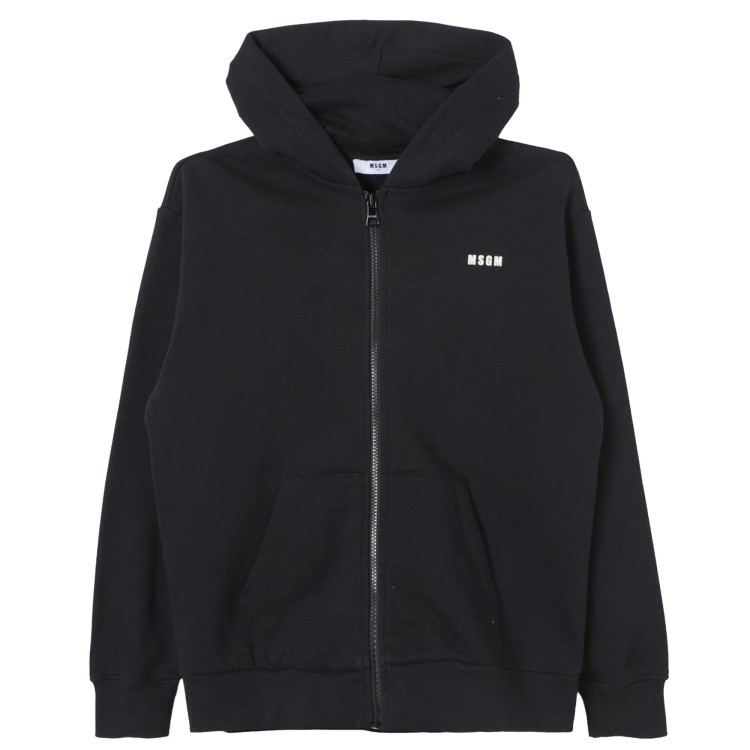 MSGM ZIP HOODIE GIRL NERO/BLACK