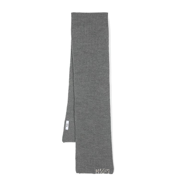 MSGM WOOL SCARF UNISEX GRIGIO MELANGE/GREY ME