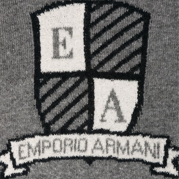 EMPORIO ARMANI Maglione grigio con intarsio neonato