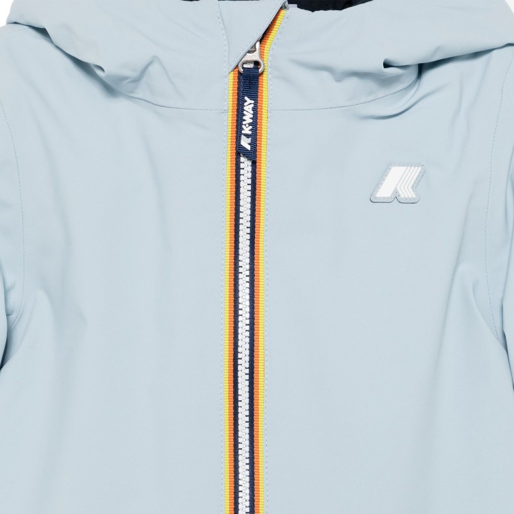 K-WAY Giacca celeste e blu reversibile con cappuccio neonato