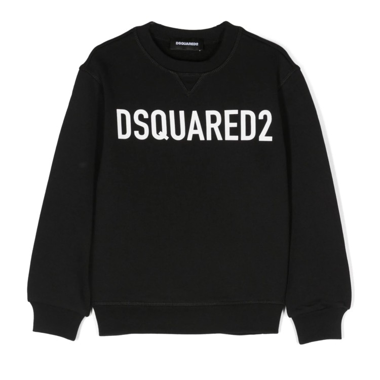 DSQUARED Felpa nera girocollo bambino