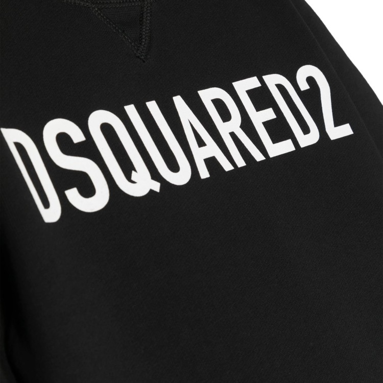 DSQUARED Felpa nera girocollo bambino