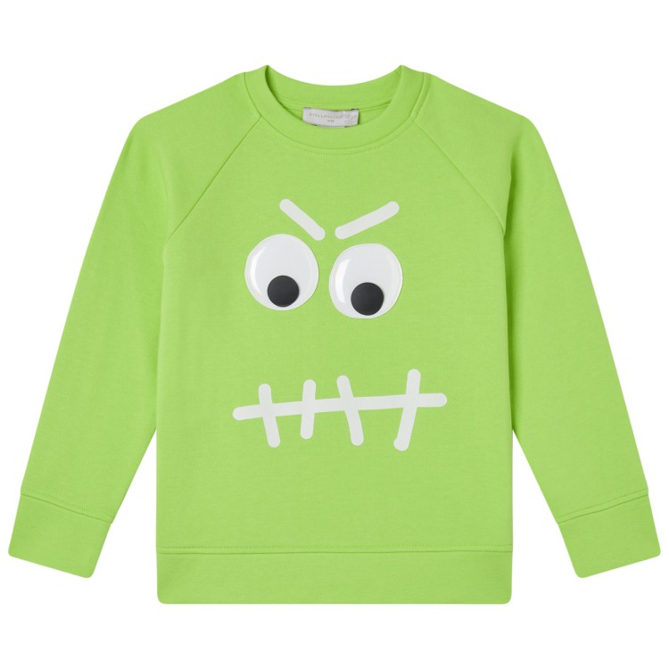 STELLA McCARTNEY Felpa verde lime con stampa bambino