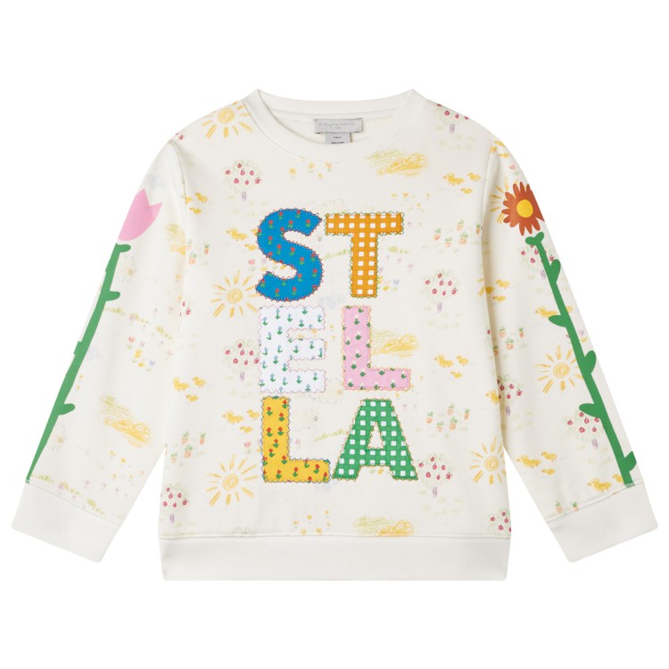 STELLA McCARTNEY SWEATSHIRT.ivory/colourful