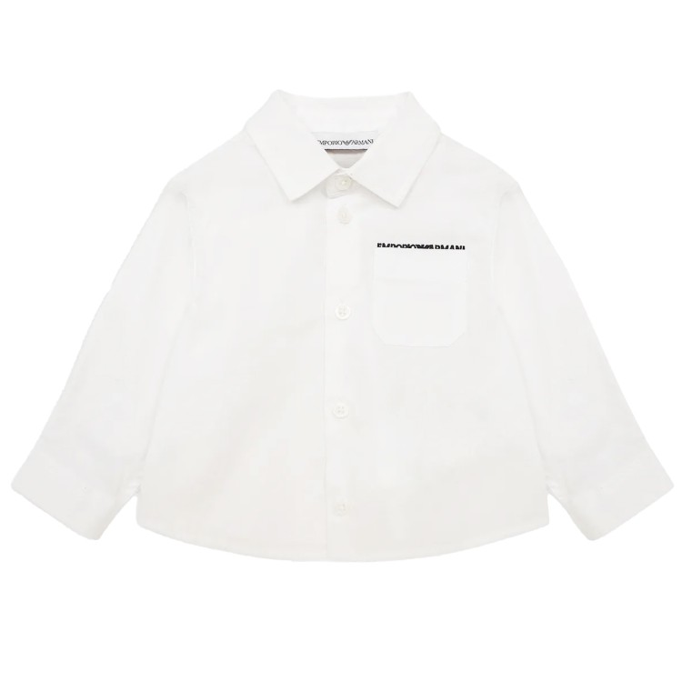 EMPORIO ARMANI Camicia bianca con logo neonato