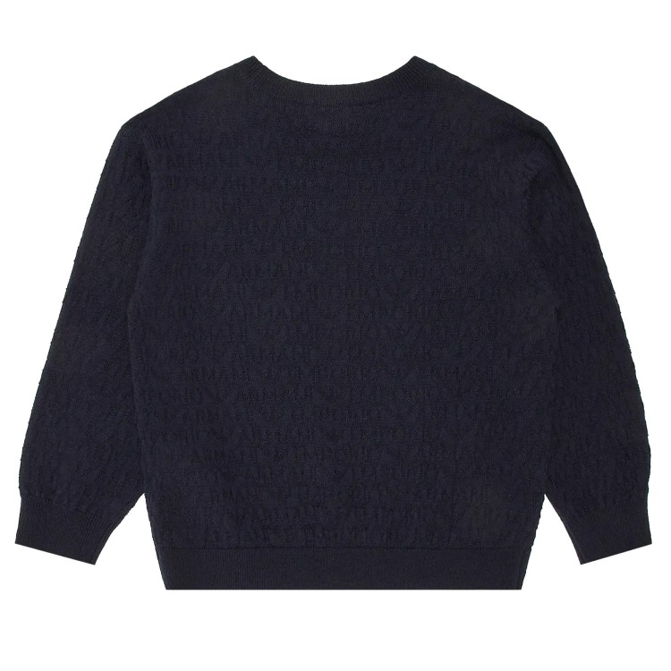 EMPORIO ARMANI Maglione blu navy a girocollo bambino