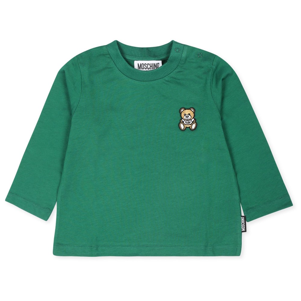 MOSCHINO T-shirt verde a...