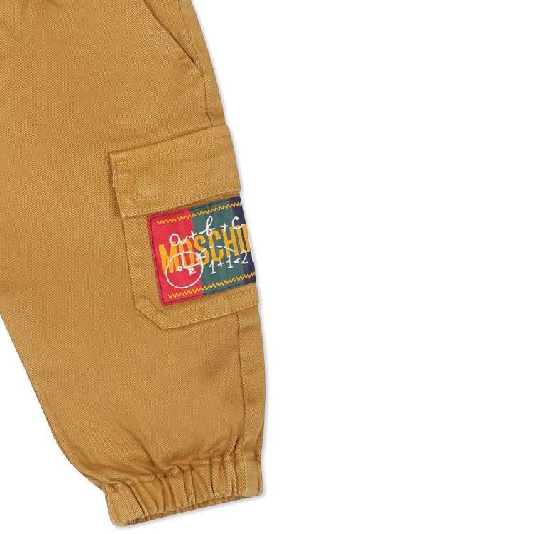 MOSCHINO Pantaloni marroni con applicazione neonato