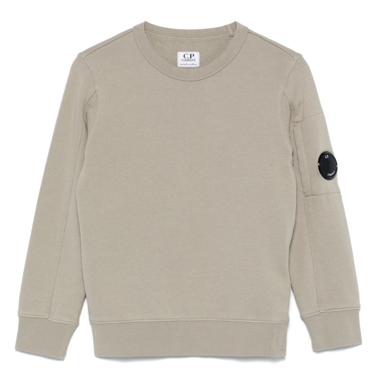 C.P. COMPANY Felpa khaki girocollo con applicazione bambini