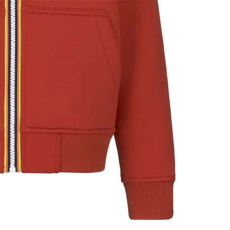 K-WAY Felpa rossa full zip con cappuccio bambino