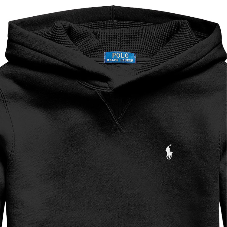 RALPH LAUREN LS PO HOOD-TOPS-KNIT.POLO BLACK/C1730