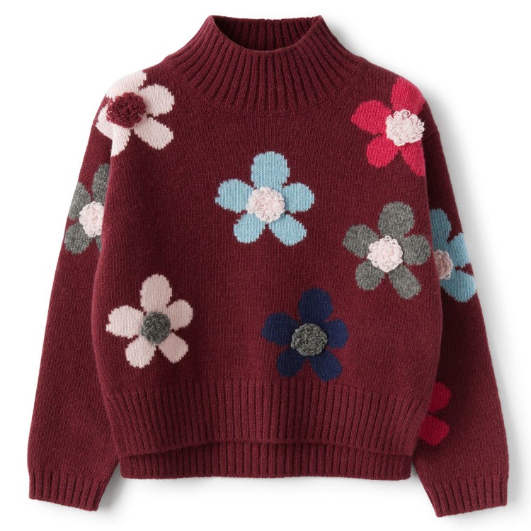 IL GUFO MAGLIA TRICOT.BORDEAUX/ROSA